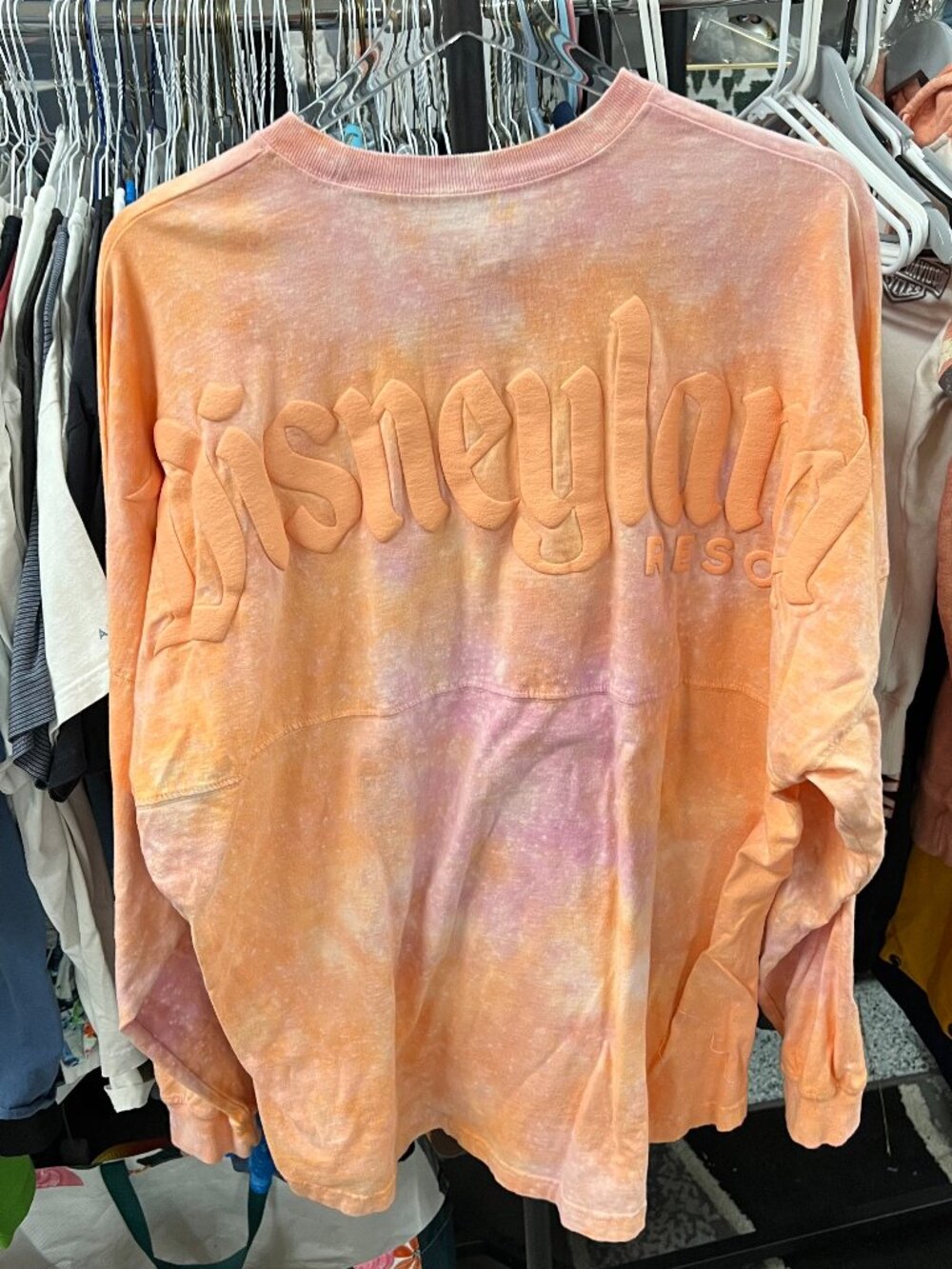 Walt Disney World Spirit Jersey Shirt Mens XL Orange Purple Tie Dye Splatter